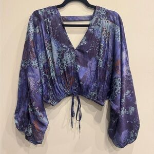 Anthropologie Shine Cropped batwing blouse top NEW size XXS